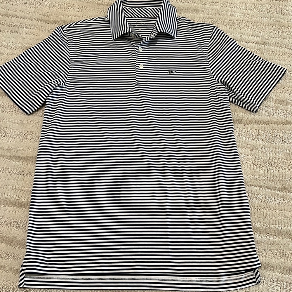 To small , Performance Polo good condition. Navy and white striped